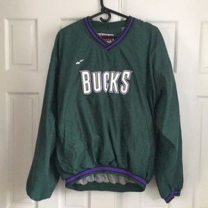 Vintage Reebok Milwaukee Bucks pullover jacket XL